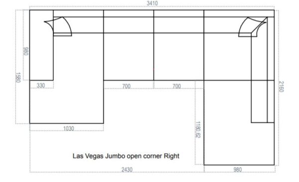 U-kujuline nurgadiivan JUMBO Las Vegas U-kujuline nurgadiivan JUMBO Las Vegas