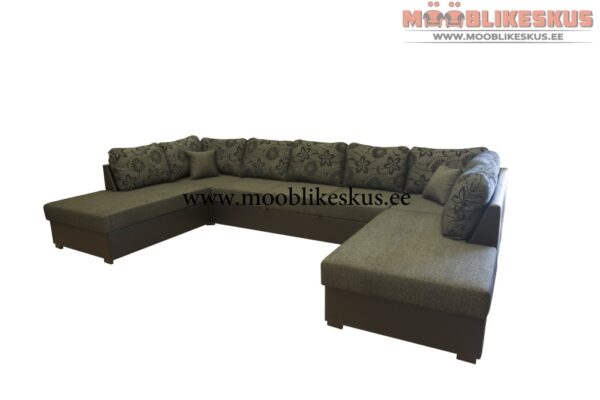 Nurgadiivanvoodi Silver XXL 2 pesukastiga L:383cm Nurgadiivanvoodi Silver XXL 2 pesukastiga L:383cm