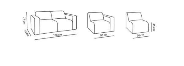 Mooduldiivan Seattle 4-kohaline 320cm Mooduldiivan Seattle 4-kohaline 320cm