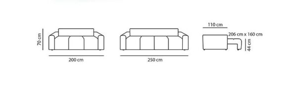 Diivanvoodi pesukastiga London 250cm