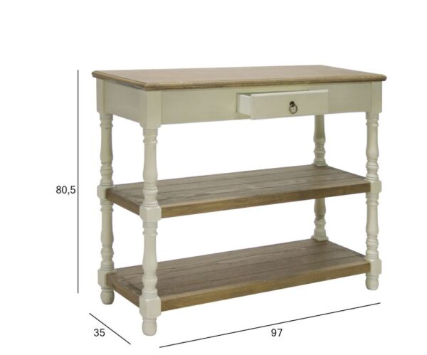Riiul-abilaud SAMIRA 97*35*80,5cm SAAR antiikvalge/naturaalne