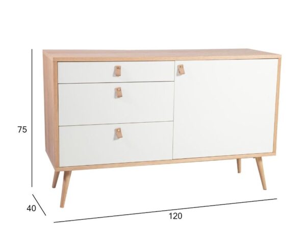 Kummut HELENA 120*40*75cm naturaalne/valge Kummut HELENA 120*40*75cm naturaalne/valge