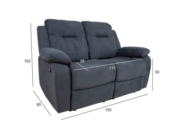 Diivan DIXON 2-kohaline recliner, tumehall