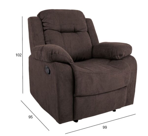 Tugitool DIXON recliner, pruun kangas
