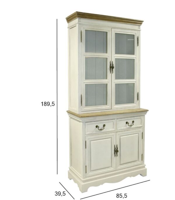 Vitriinkapp SAMIRA 85,5*39,5/31*189,5cm SAAR antiikvalge