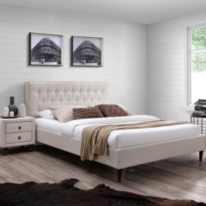 Voodi EMILIA 160*200cm, madratsiga HARMONY TOP, beez