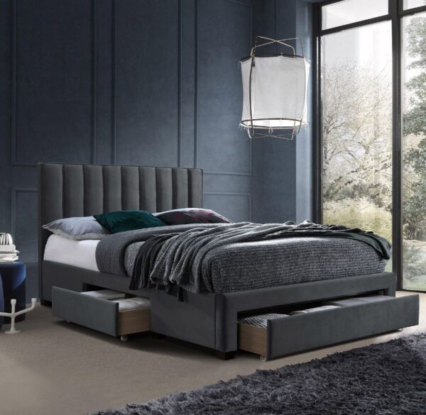 Voodi GRACE 160*200cm, tumehall