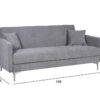 Diivanvoodi LOGAN helehall 199cm