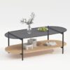 Diivanilaud CINDY 120*55*H40cm hall klaas/melamiin tamm