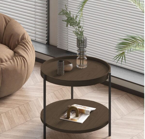 Diivanilaud CINDY D50*H45cm melamiin hele pähkel