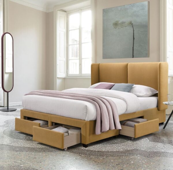 Voodi SUGI 160*200cm kollane