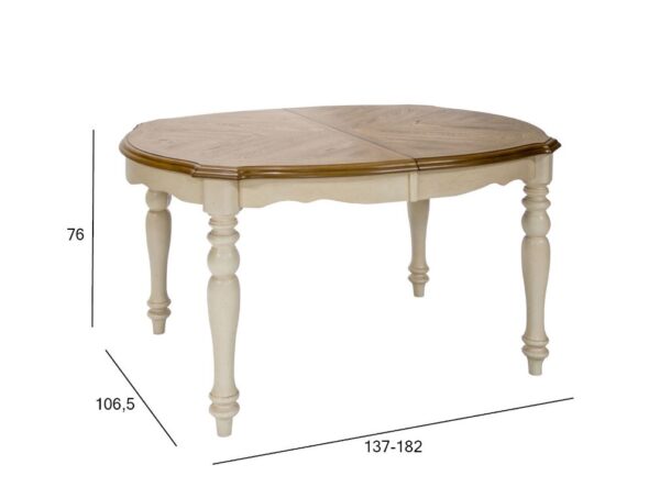 Söögilaud LILY 137/182*106*H76cm tamm