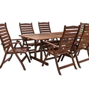 Aiamööblikomplekt VENICE laud+6 tooli Meranti