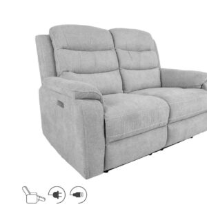 Diivan MIMI 2-kohaline elektriline recliner, helehall