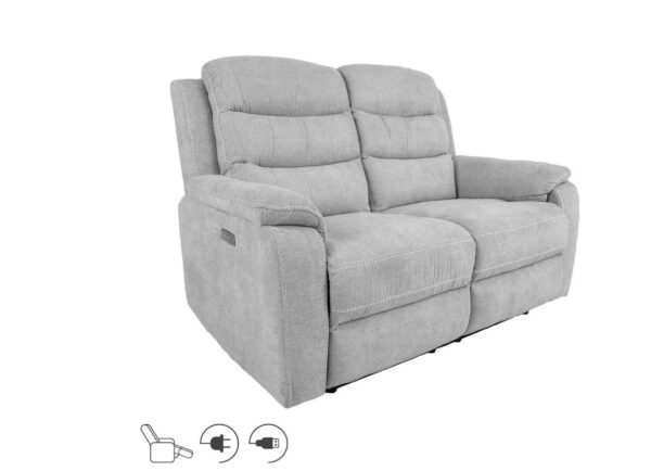 Diivan MIMI 2-kohaline elektriline recliner, helehall