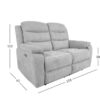 Diivan MIMI 2-kohaline elektriline recliner, helehall